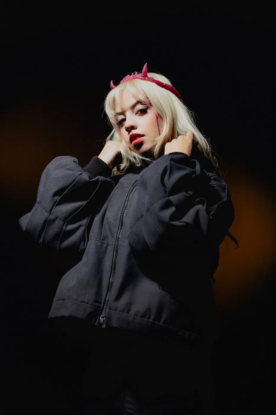 APEREIRA studio campaign: Black bomber jacket